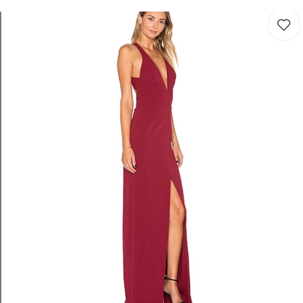 Lovers + Friends Red Maxi Gown with Slit